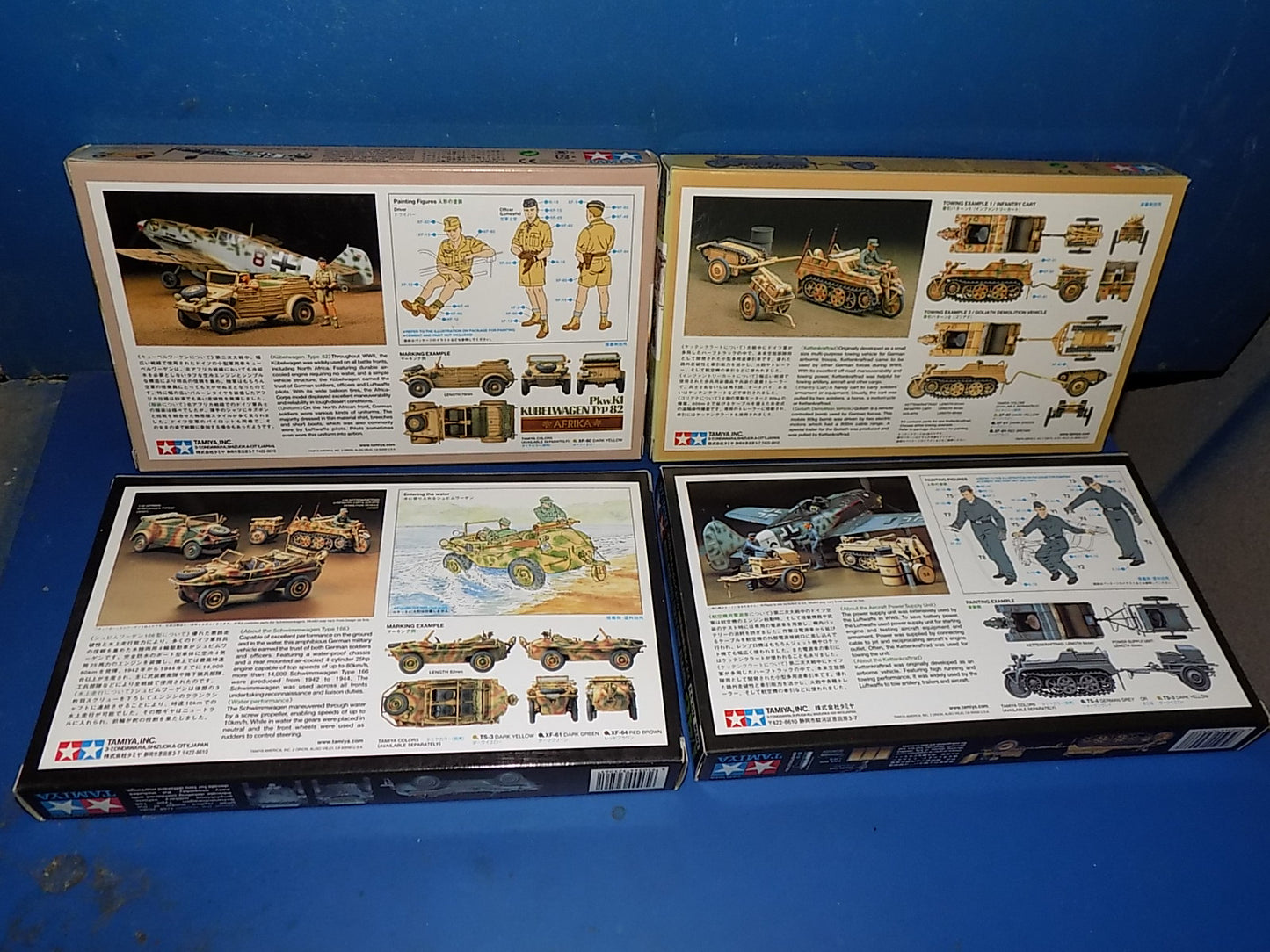 4x Tamiya 1/48 German Vehicles 32508, 32503, 32533, 32502 AUC00029