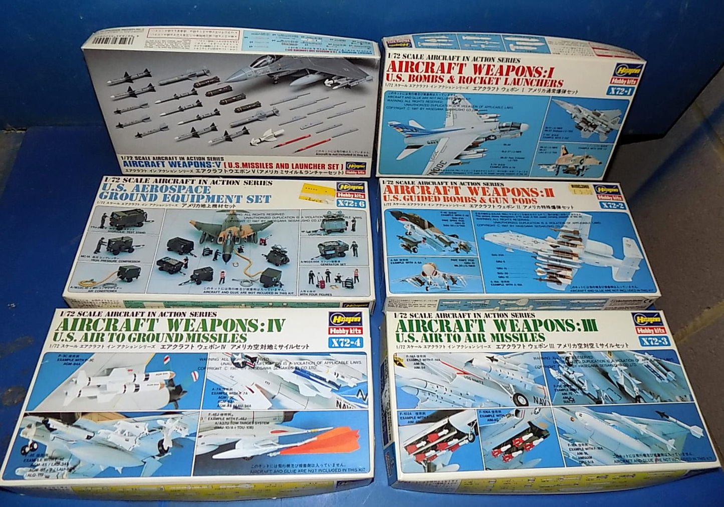 6x Hasegawa 1/72 Weapons & Accessories Sets AUC00107