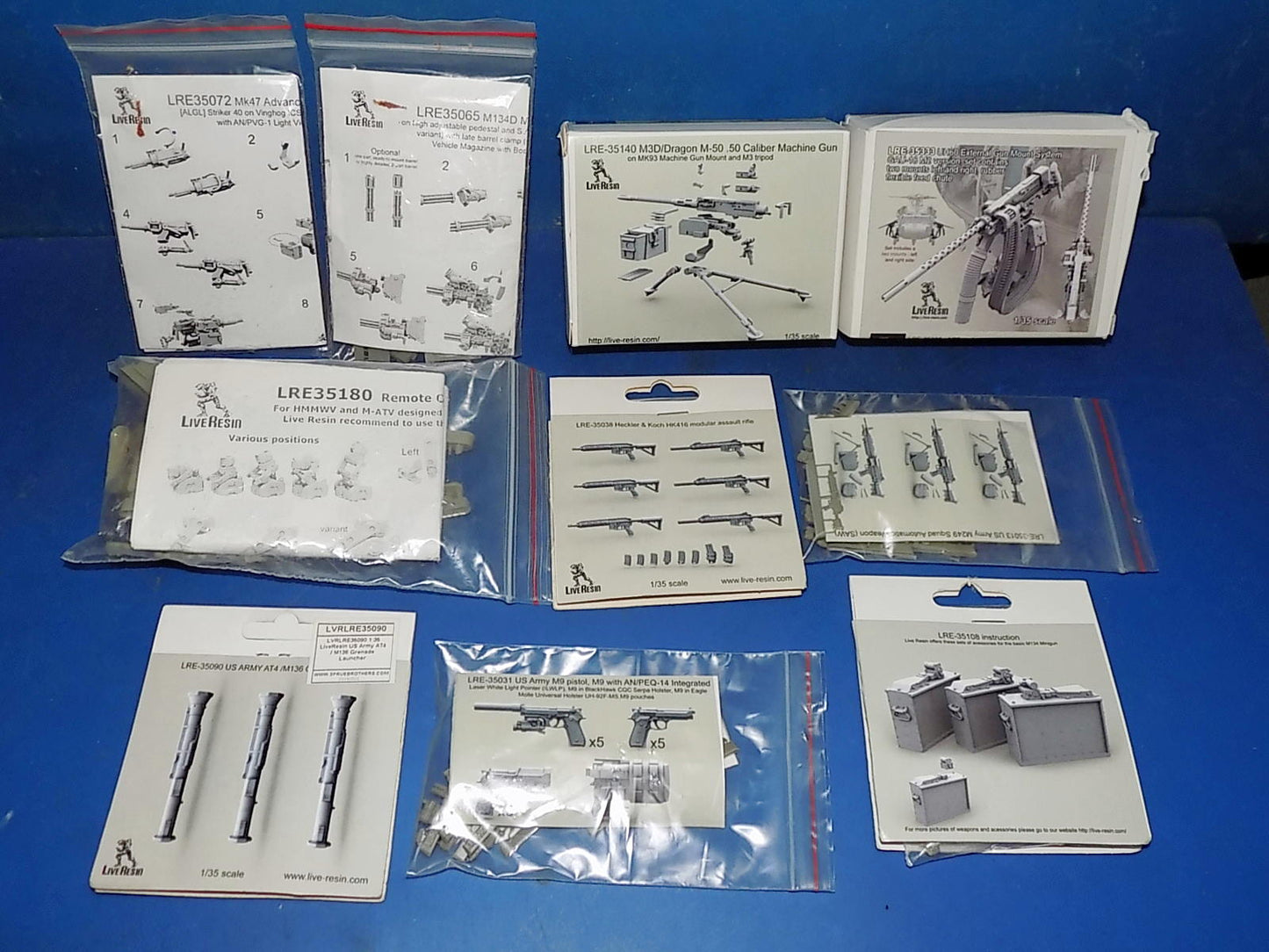 10x Various Live Resin Weapons / Accessory Sets AUC00147