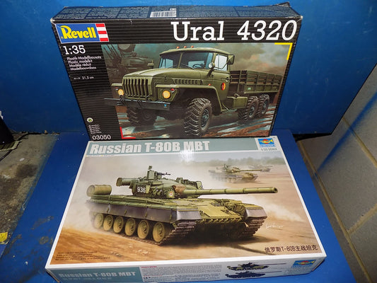 1/35 Trumpeter 05565 T-80B MBT & Revell 03050 Ural 4320 AUC00153