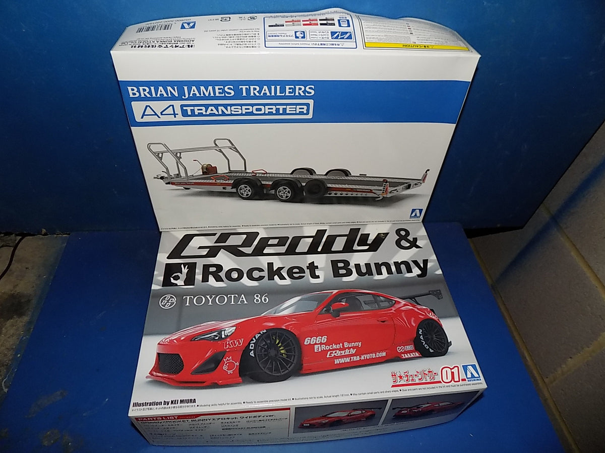 Aoshima 1/24 Brian James A4 Trailer & Toyota 86 Rocket Bunny AUC00184