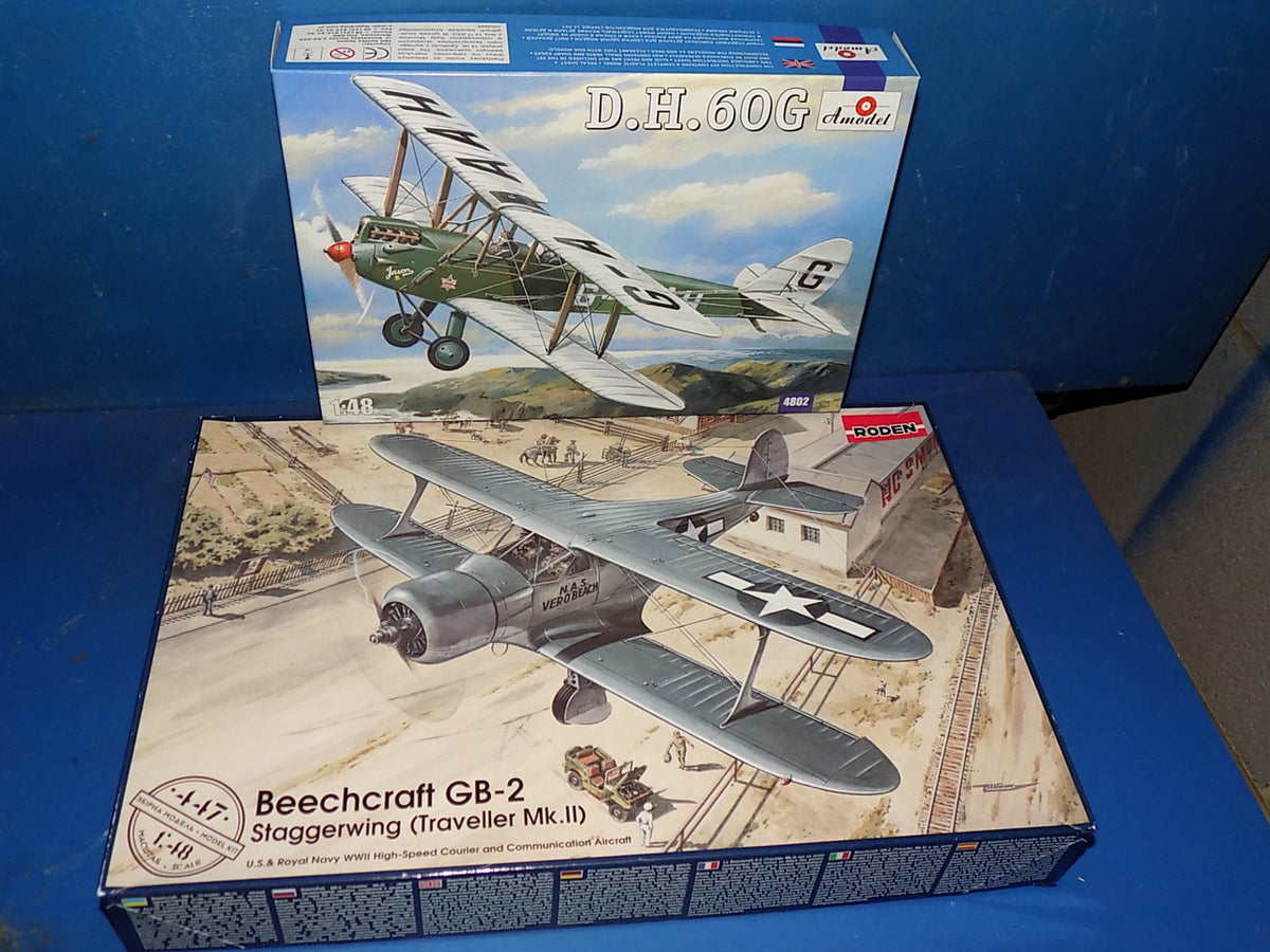 1/48 Roden 447 GB-2 Staggerwing & AModel 4802 DH.60G AUC00190