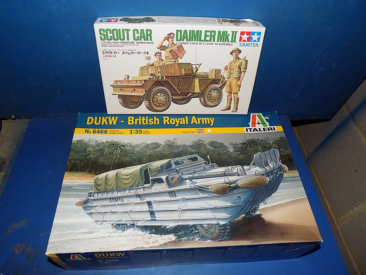 1/35 Tamiya Daimley Scout Car & Italer British DUKW AUC00228