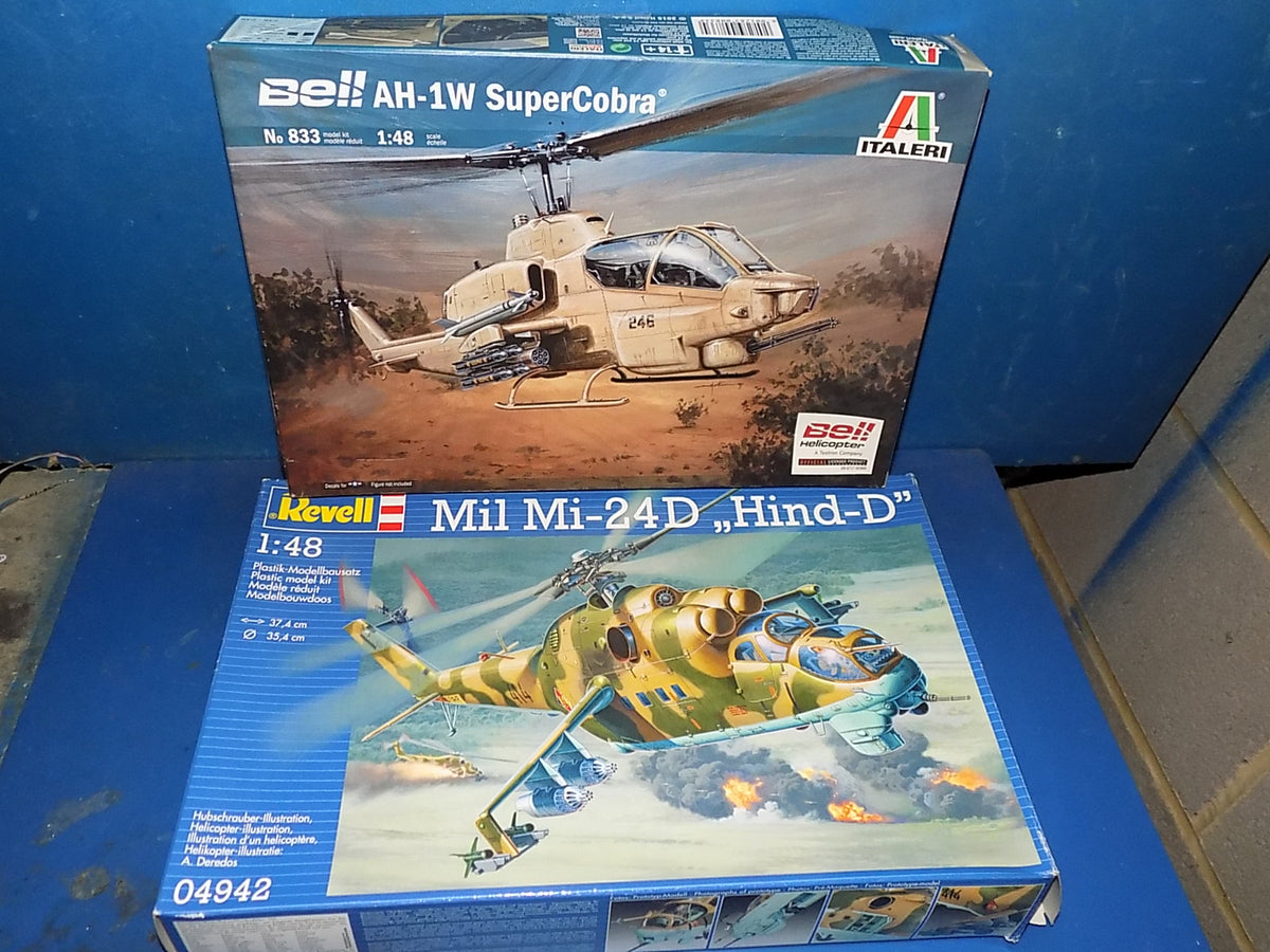 1/48 Italeri AH-1W Super Cobra & Revell 04942 Mil Mi-24D Hind AUC00257