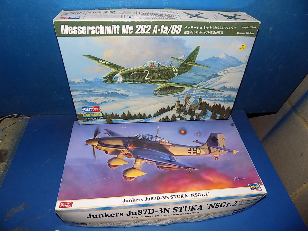 1/48 Hobbyboss Me262 A-1a & Hasegawa Junkers Ju87D-3N AUC00262