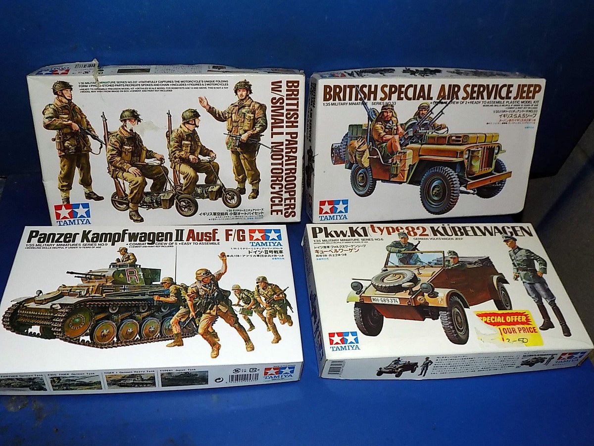 Tamiya 1/35 Panzerkampfwagen II, Kubelwagen, SAS Jeep, Paras AUC00278