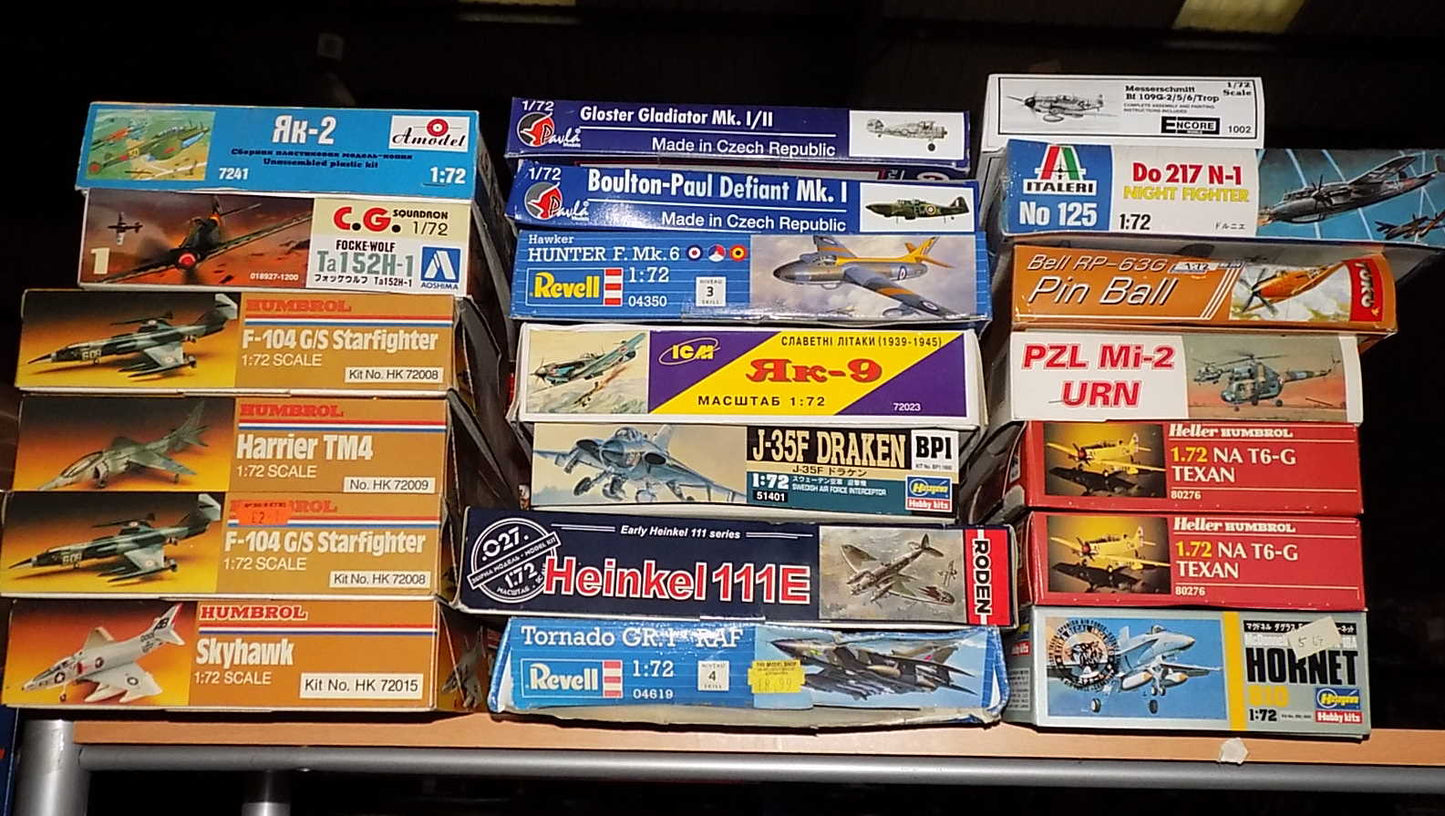 20 Various 1/72 Aircraft Kits - Tatty Boxes JBL0052