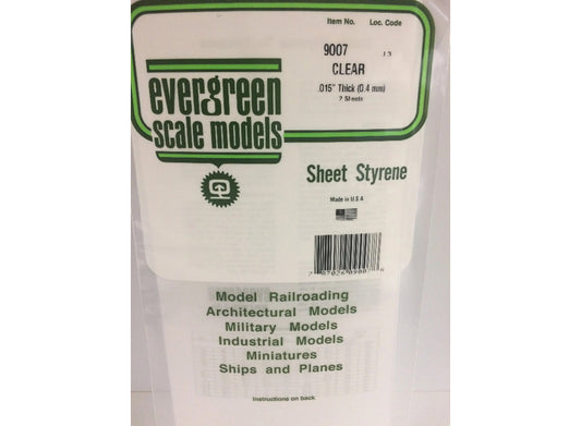 Evergreen 9007 - Clear Styrene Sheets 0.38mm