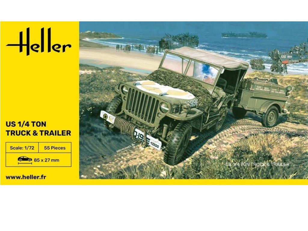 Heller 79997 1/72 Willys MB Jeep and Trailer