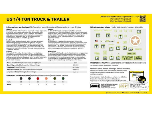 Heller 79997 1/72 Willys MB Jeep and Trailer