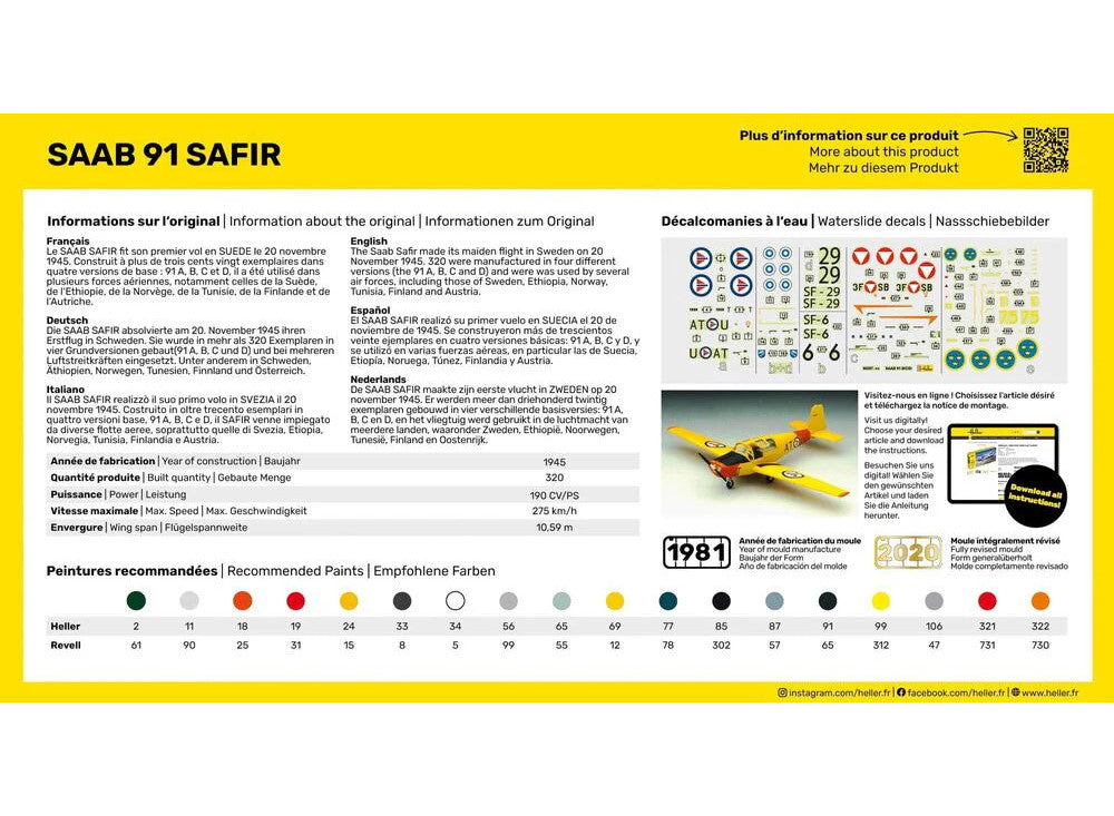 Heller 80287 1/72 SAAB 91 Safir - DAMAGED BOX