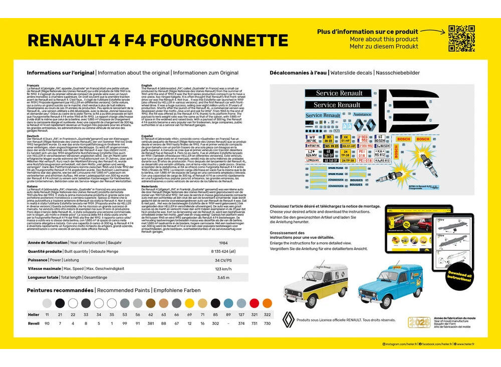 1/24 Heller - Renault 4 F4 Fourgonnette
