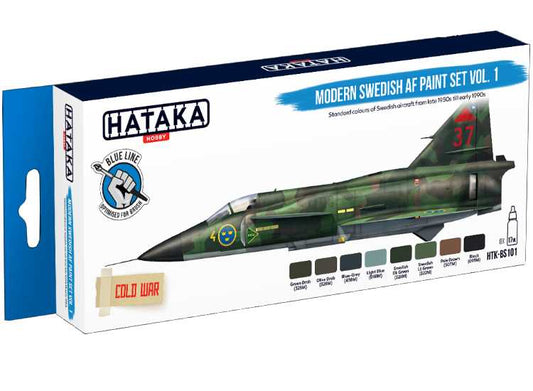 8 x 17ml Hataka - Acrylic Paint Set -Modern Swedish AF vol 1 (for hand brushing