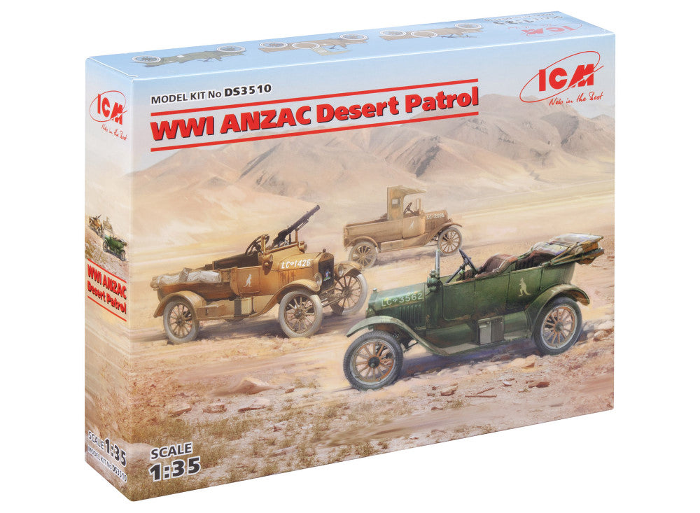 1/35 ICM - WWI Anzac Desert Patrol - Model T LCP, Utility, Touring