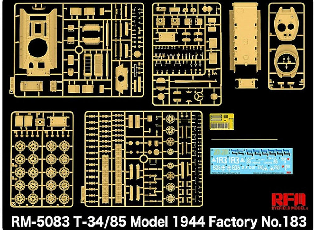 1/35 Rye Field - T-34/85 Model 1944 Factory No. 183