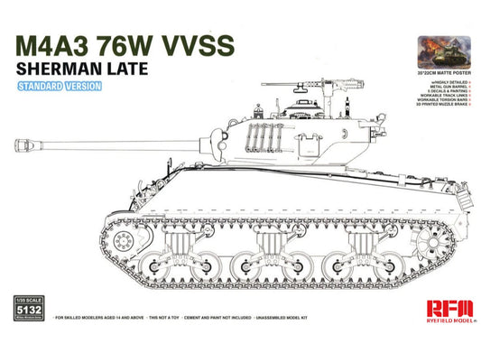 1/35 Rye Field - M4A3 Sherman 76W VVSS Late - Standard Version