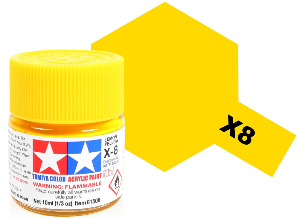 Tamiya 81508 10ml - Acrylic Mini X8 Lemon Yellow