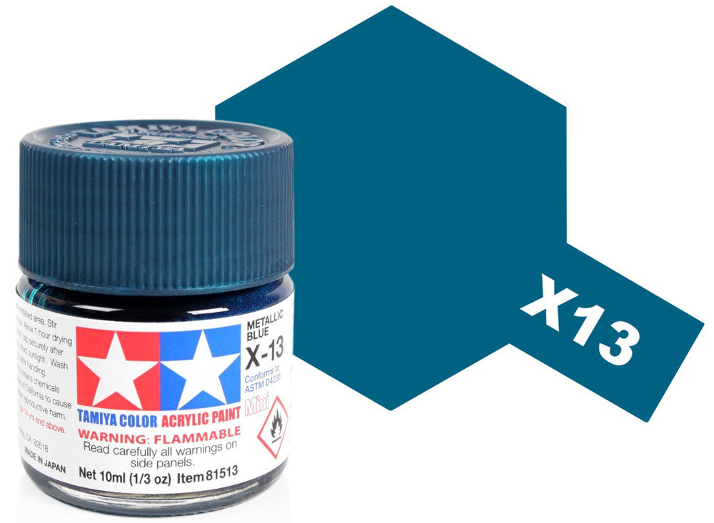Tamiya 81513 10ml - Acrylic Mini X13 Metallic Blue