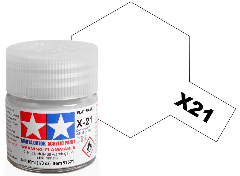 Tamiya 81521 10ml - Acrylic Mini X21 Flat Base