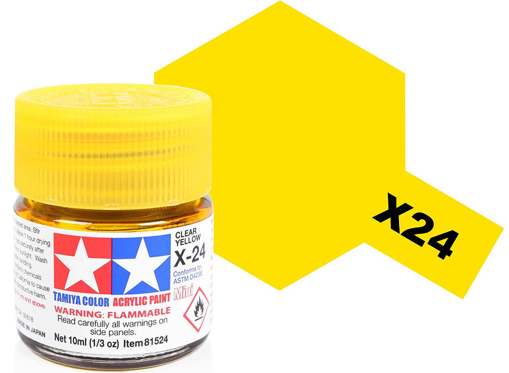 Tamiya TM81524 10ml - Acrylic Mini X24 Clear Yellow