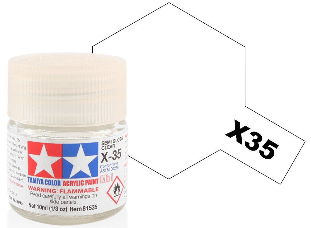Tamiya 81535 10ml - Acrylic Mini X35 Semi Gloss Clear