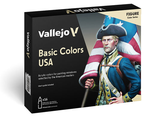 Vallejo 70140 18ml x16 - Model Color Acrylic Paint Set - USA Basic Military