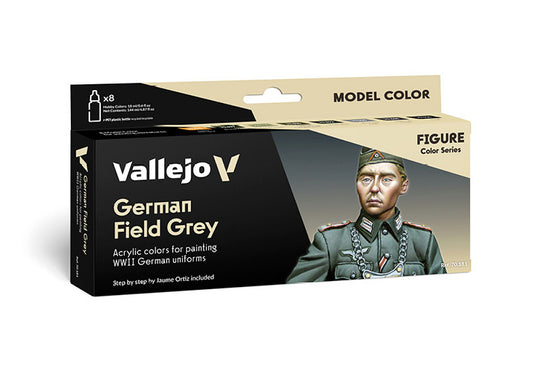 Vallejo 70181 18ml x 8 Model Color Set - German Field Grey Uniform Set