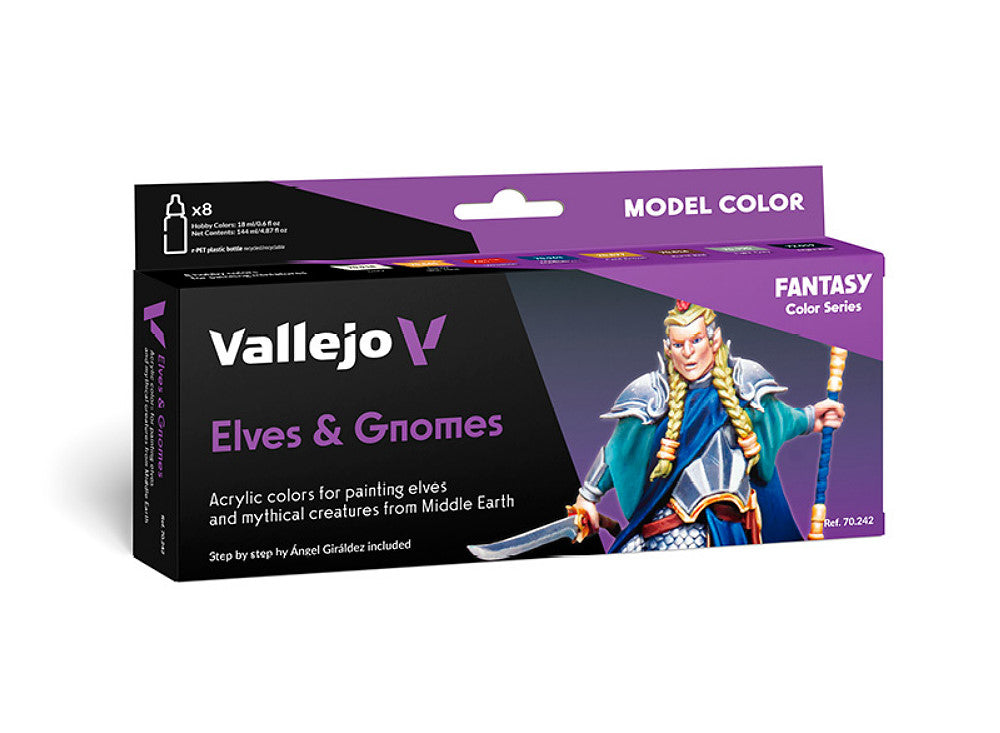 Vallejo 70242 18ml x 8 Model Color Acrylic Paint Set - Elves & Gnomes