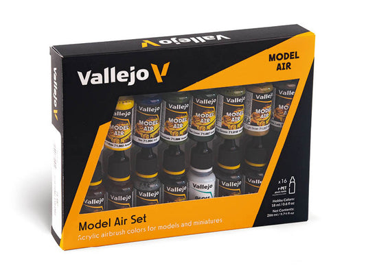 Vallejo 71192 18ml x 16 - Model Air Acrylic Paint Colours - Building Set