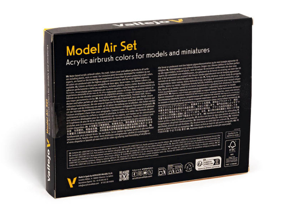 Vallejo 71192 18ml x 16 - Model Air Acrylic Paint Colours - Building Set