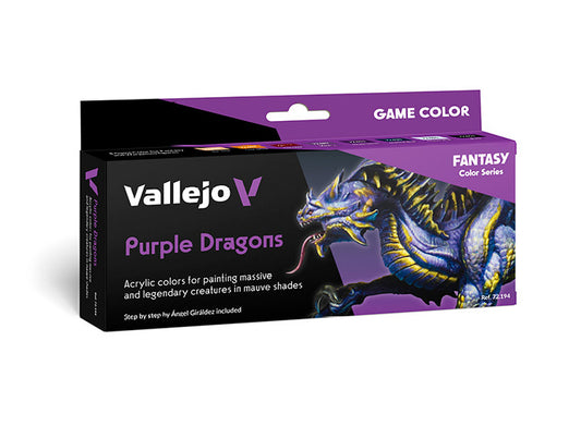 Vallejo 72194 18ml x8 - Game Color Acrylic Paint Set - Purple Dragons