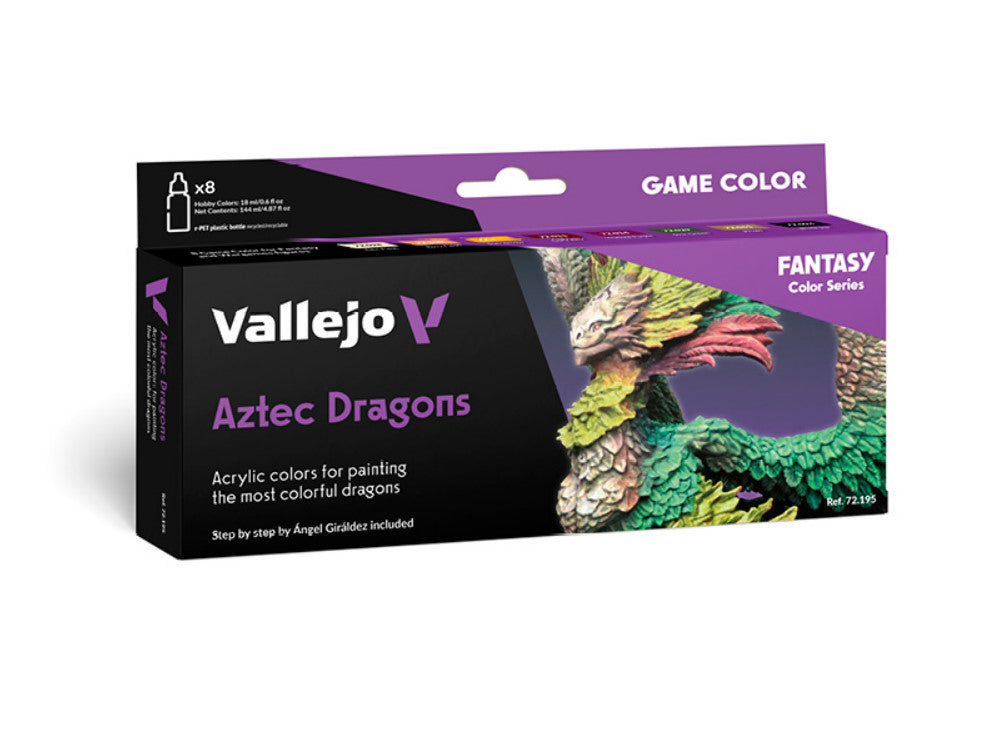 Vallejo 72195 18ml x8 - Game Color Acrylic Paint Set - Aztec Dragons