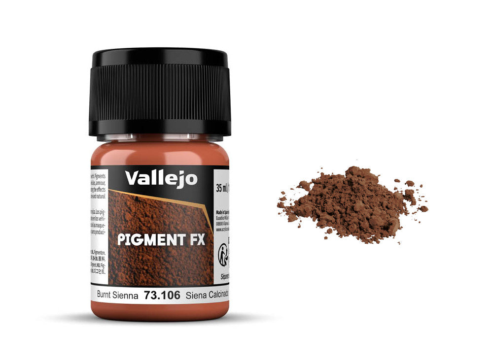Vallejo 73106 35ml Pigments - 73106 Burnt Sienna