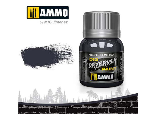 40ml Ammo Mig - Drybrush Acrylic Paint - Panzer Grey