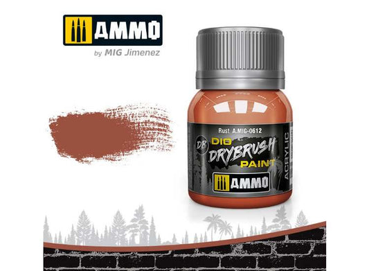 40ml Ammo Mig - Drybrush Acrylic Paint - Rust