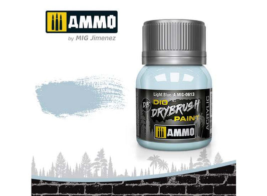 40ml Ammo Mig - Drybrush Acrylic Paint - Light Blue