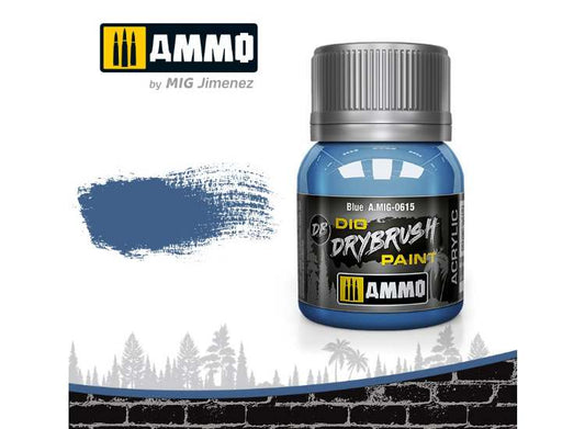 40ml Ammo Mig - Drybrush Acrylic Paint - Blue