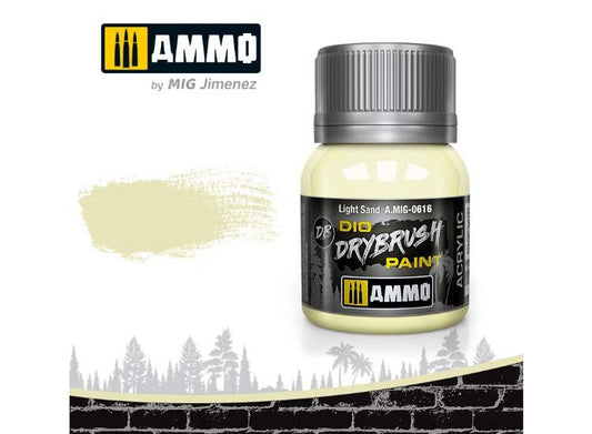 40ml Ammo Mig - Drybrush Acrylic Paint - Light Sand