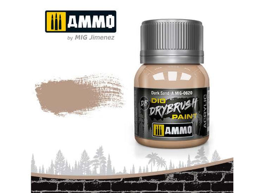40ml Ammo Mig - Drybrush Acrylic Paint - Dark Sand