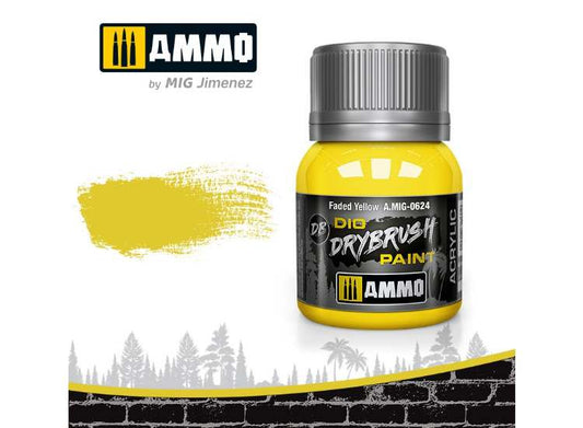 40ml Ammo Mig - Drybrush Acrylic Paint - Faded Yellow