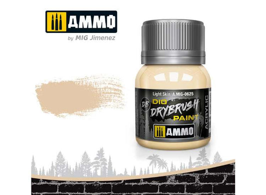 40ml Ammo Mig - Drybrush Acrylic Paint - Light Skin