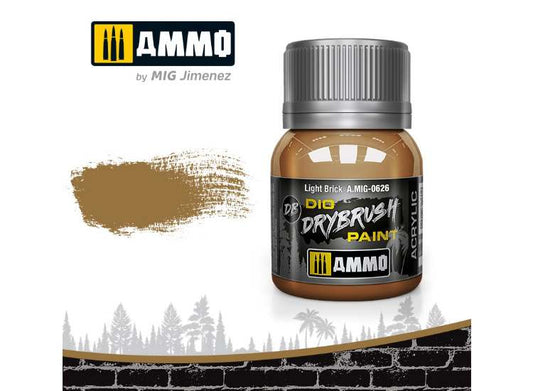40ml Ammo Mig - Drybrush Acrylic Paint - Light Brick