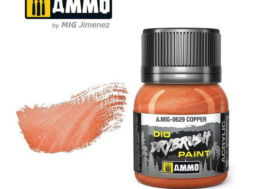 40ml Ammo Mig - Drybrush Acrylic Paint -  Copper
