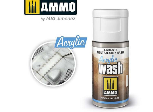 15ml Ammo Mig - Acryic Wash - Neutral Grey