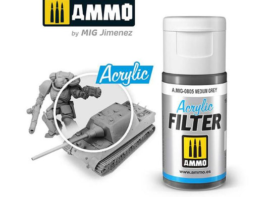 15ml Ammo Mig - Acrylic Filter - Medium Grey