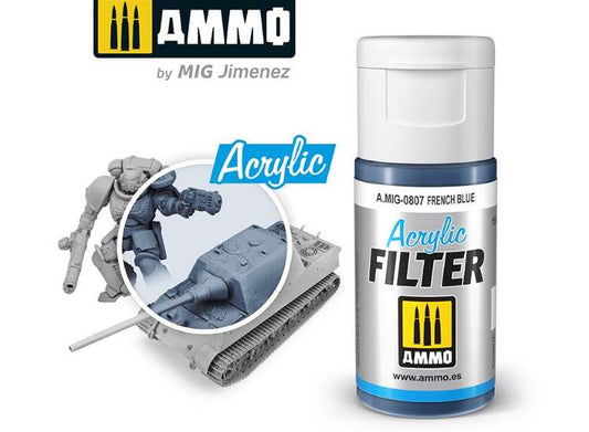 15ml Ammo Mig - Acrylic Filter - French Blue