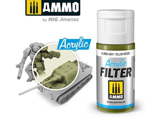 15ml Ammo Mig - Acrylic Filter - Yellow Green