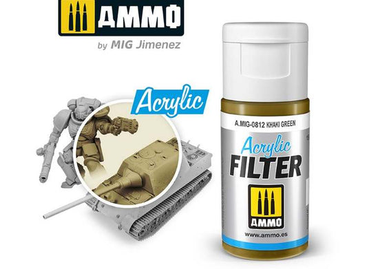 15ml Ammo Mig - Acrylic Filter - Khaki Green