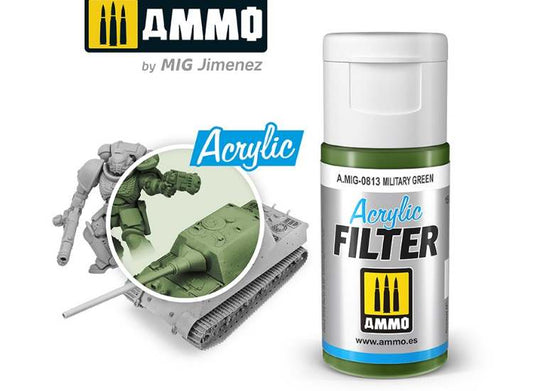 15ml Ammo Mig - Acrylic Filter - Military Green