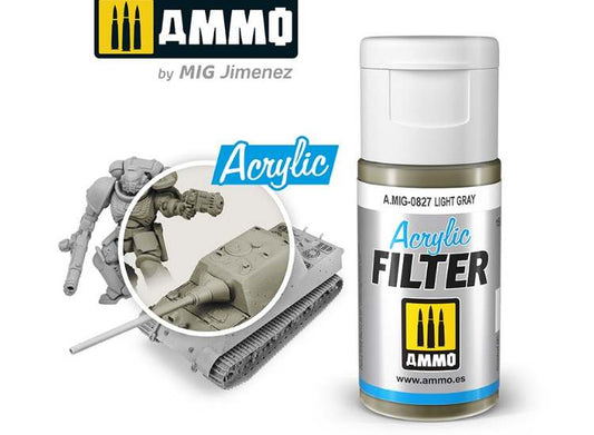 15ml Ammo Mig - Acrylic Filter - Light Gray
